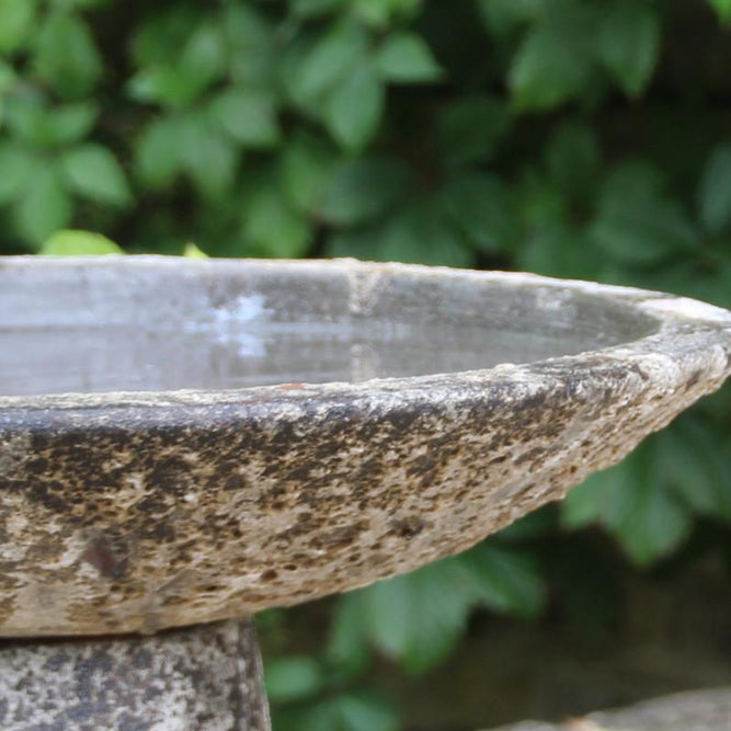 Garden Stone Bird Bath - Salt Glaze at Gardenesque