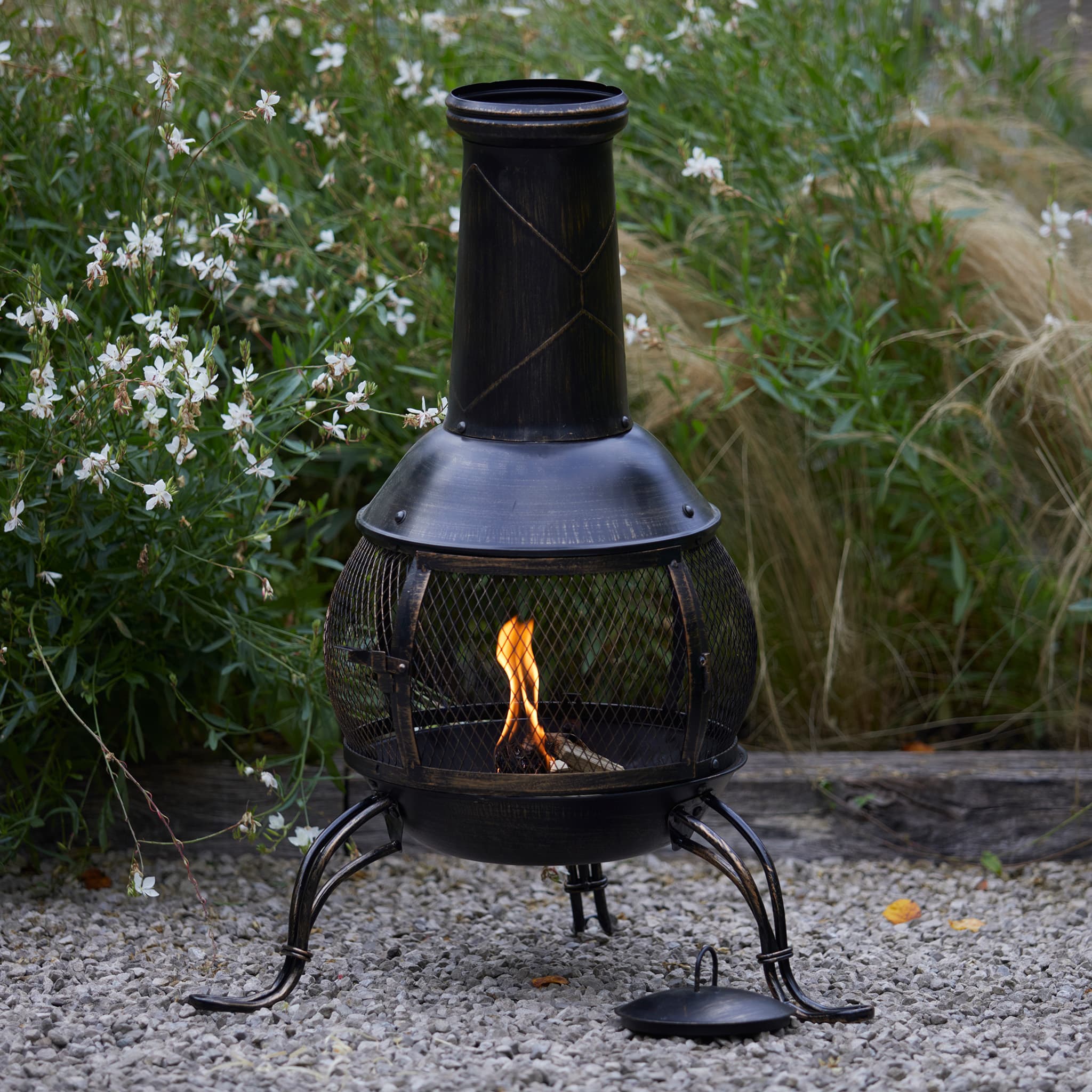 Hoole Steel Chiminea Log Burner | Gardenesque