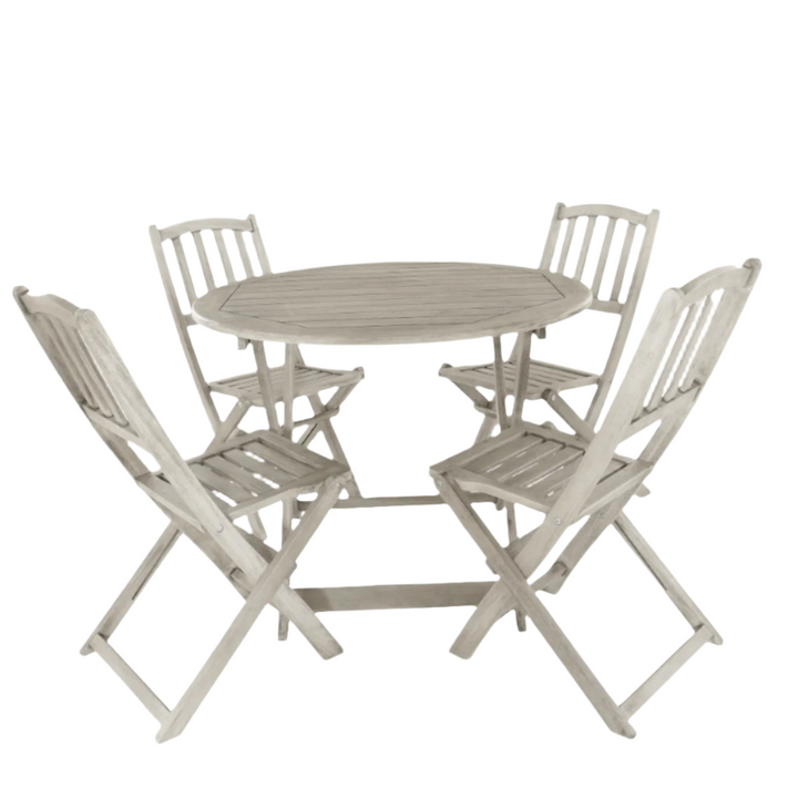 Repton Wooden Dining Bistro Table and Chairs Garden Furniture Set. 4 Seater Set.