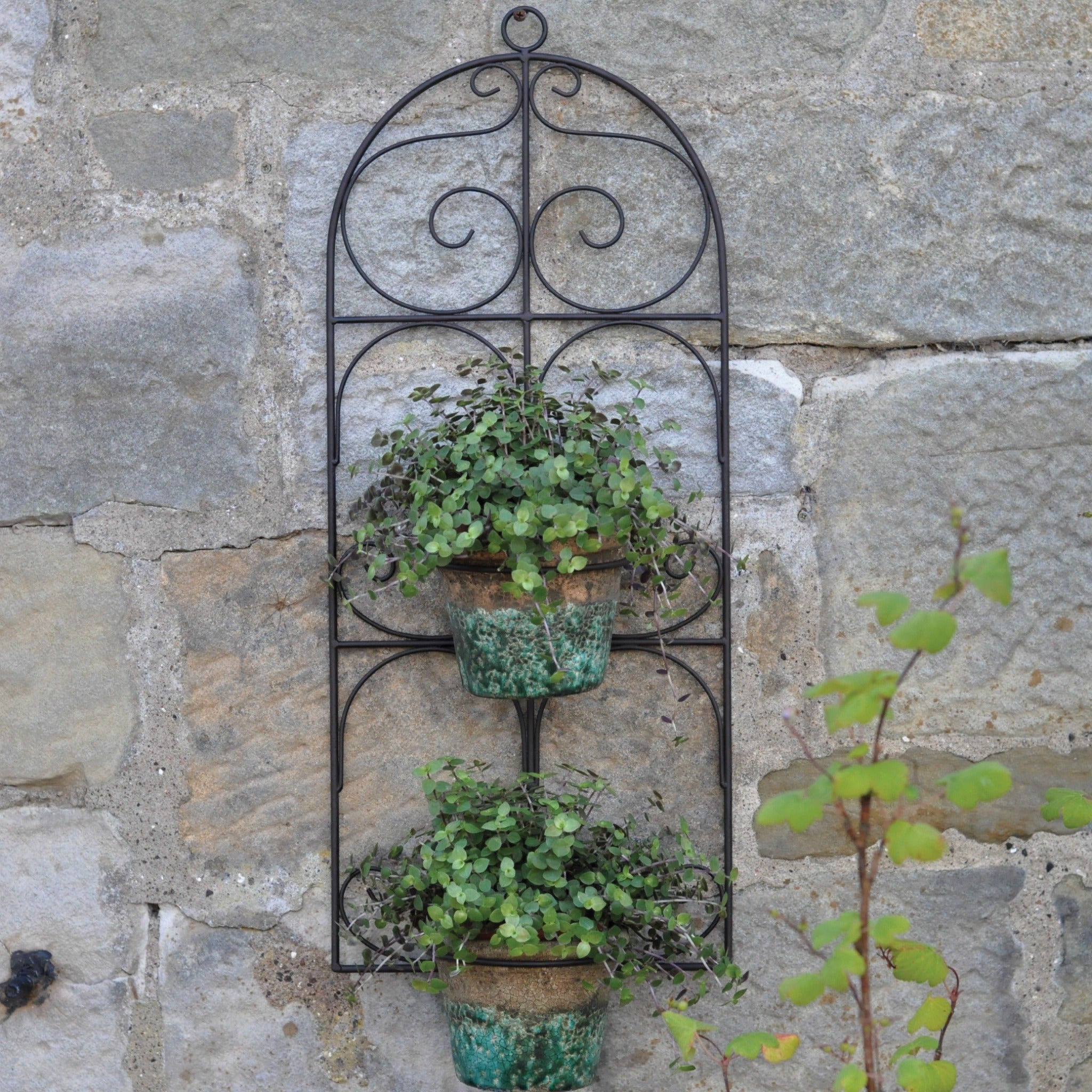 Wrought iron wall plant holders deals