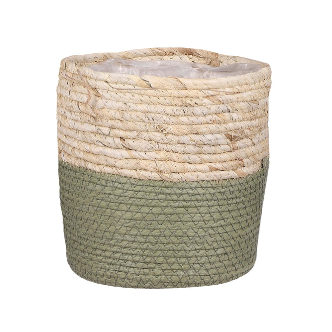 Sage Indoor Woven Basket Green Plant Pot 23cm available at Gardenesque