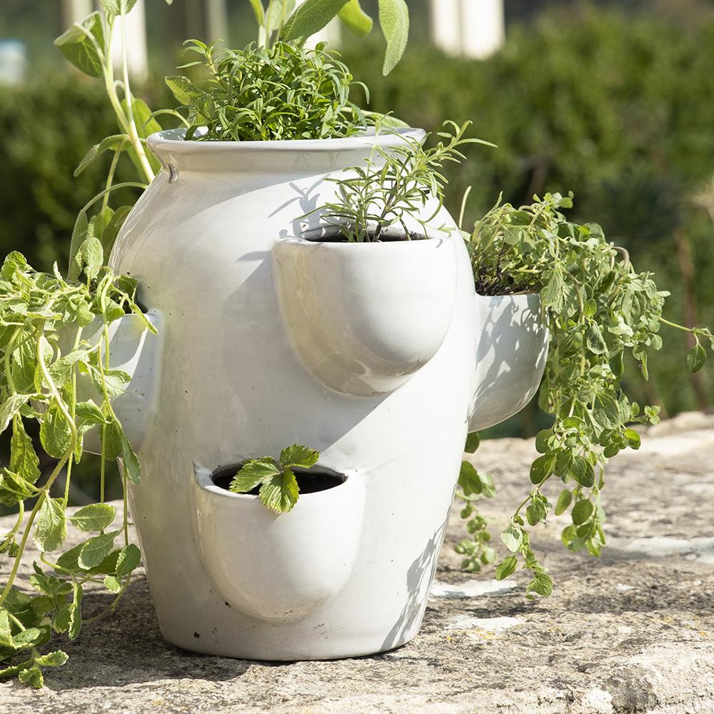 outdoor herb plant pots Tiered Ceramic Herb Planter