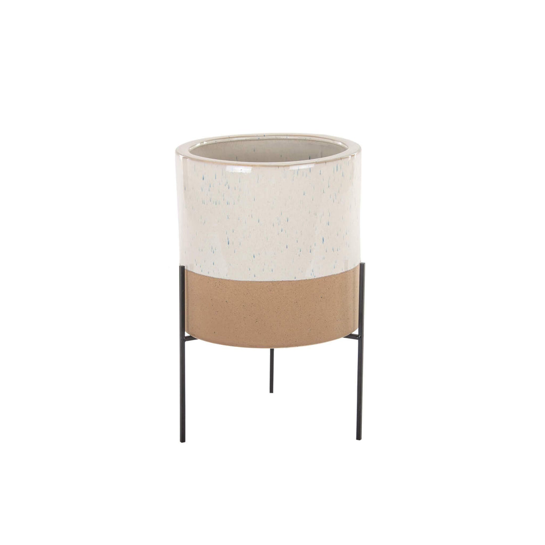 Speckle Indoor Plant Pot with Stand - Gardenesque