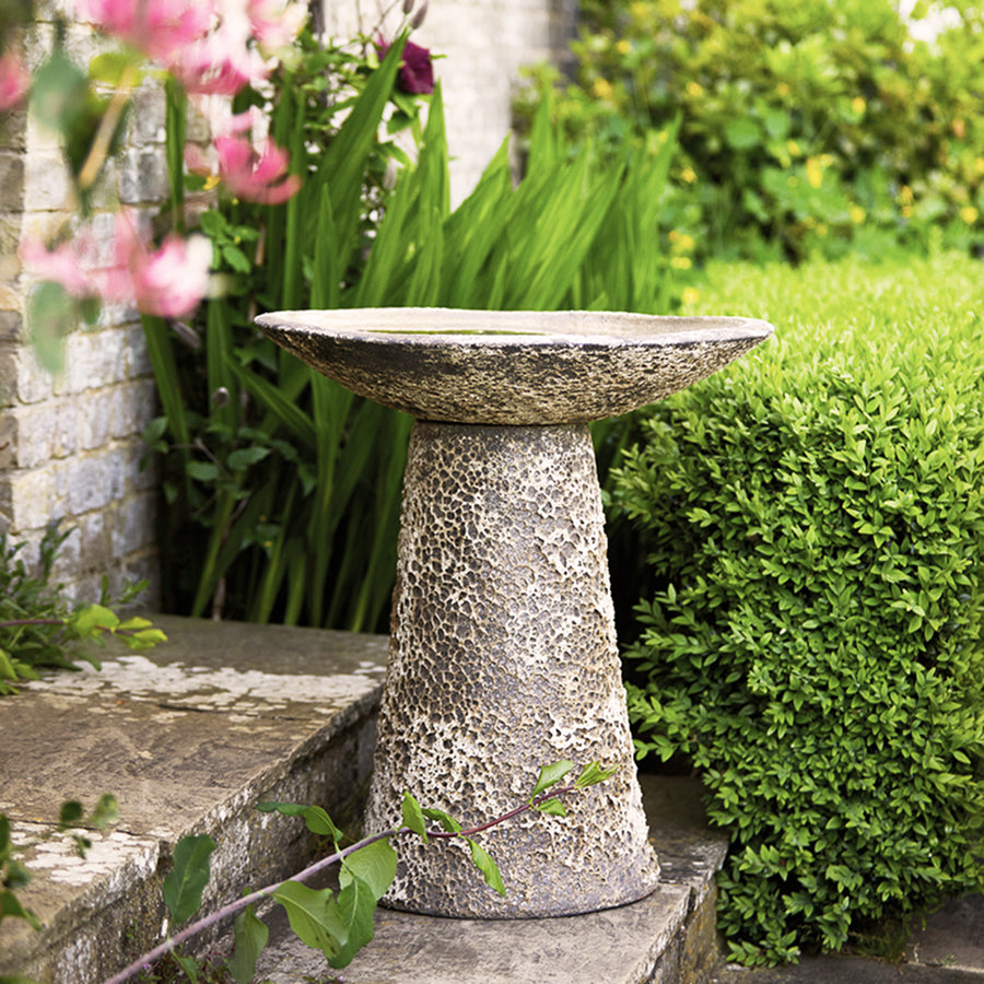 Ancient antique stone effect bird bath - timeless appeal in your garden 