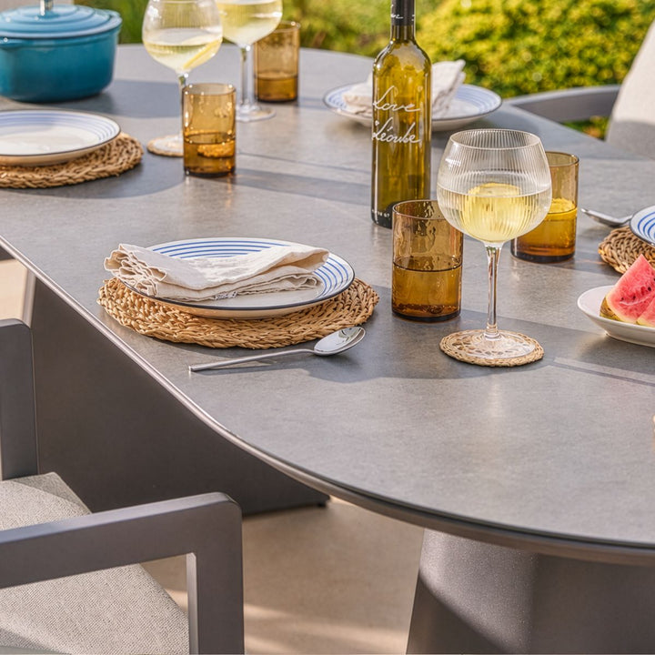 Camden 6 Seater | Metal Garden Dining Set - Anthracite
