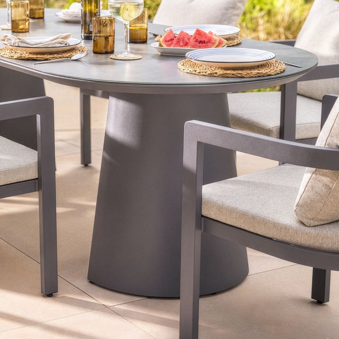Camden 6 Seater | Metal Garden Dining Set - Anthracite