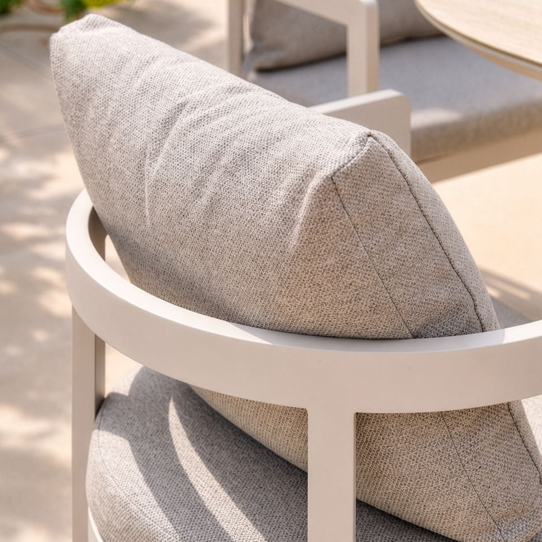 Camden 6 Seater | Metal Garden Dining Set - Stone