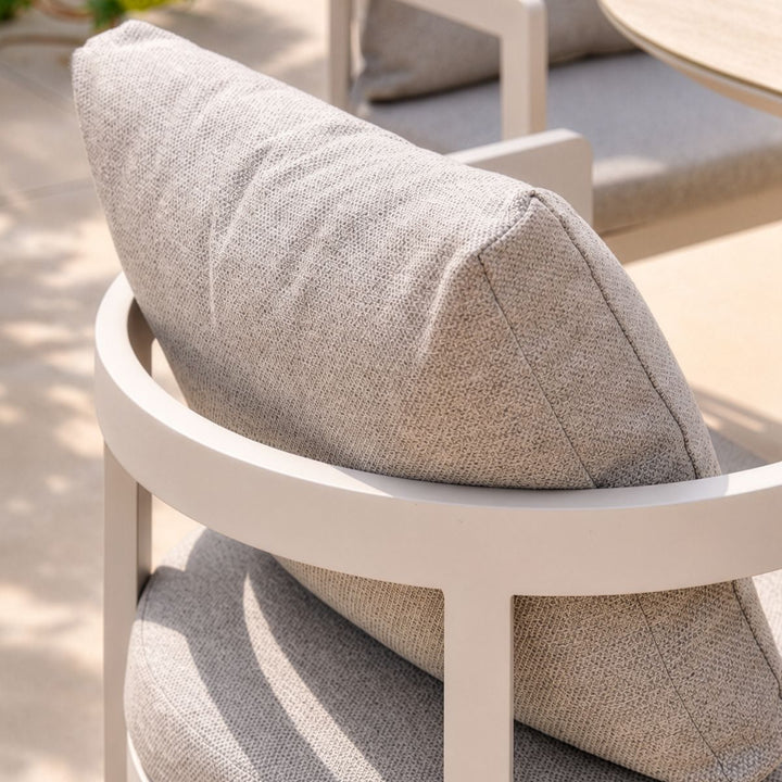 Camden 6 Seater | Metal Garden Dining Set - Stone