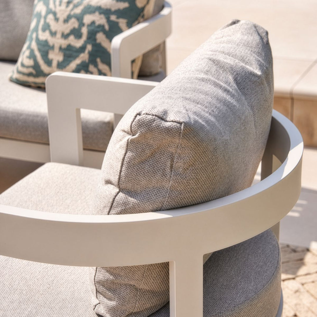 Camden 6 Seater | Metal Casual Dining Set - Stone