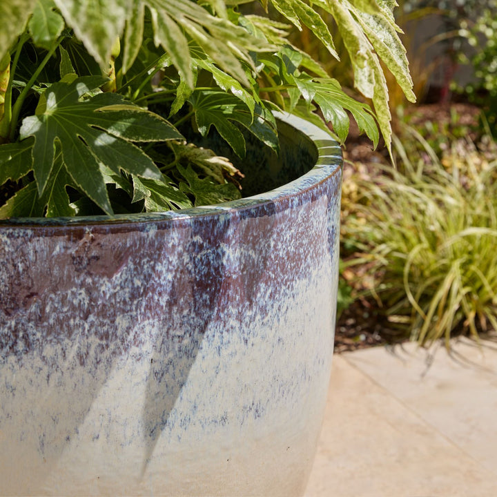 big decorative plant pots Celine large frost-proof glazed garden pot