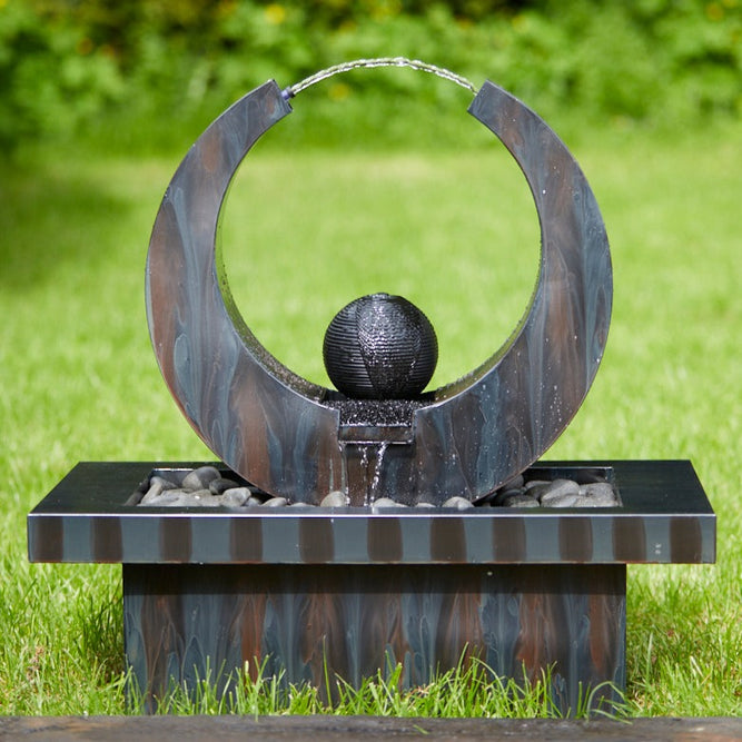 Charcoal Grey Sculpture | Water Feature