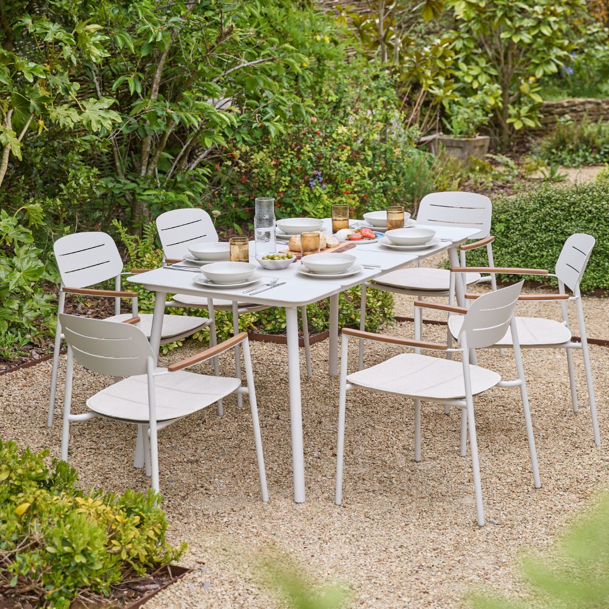 6 Seater Metal Garden Dining Set