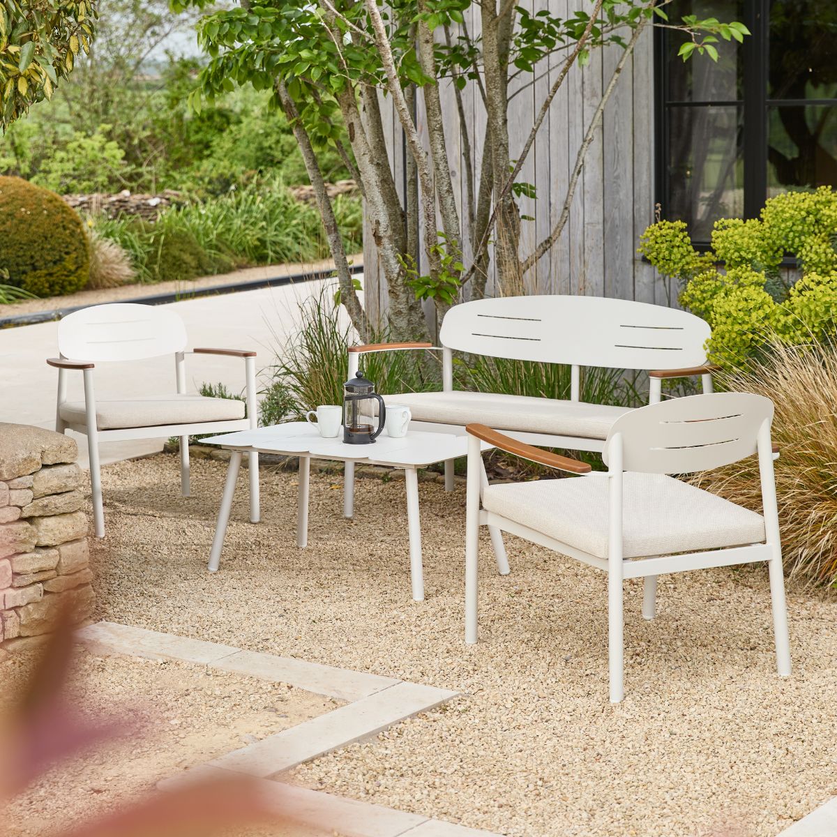 4 Seater Garden Lounge Set | All-weather Metal Outdoor Furniture