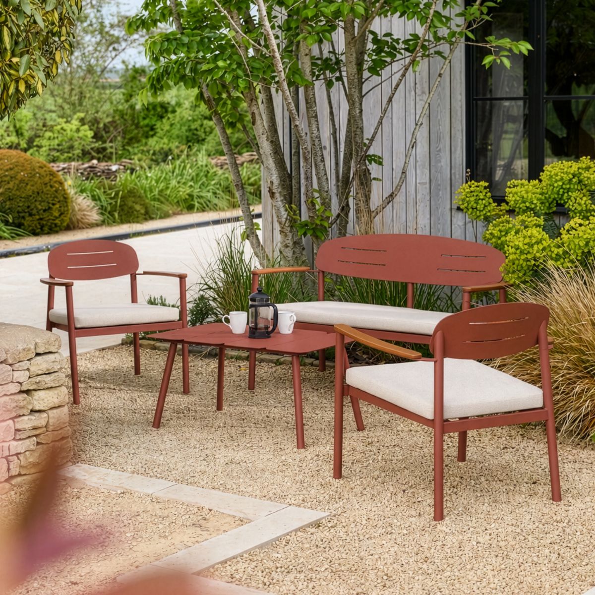 4 Seater Metal Garden Lounge Set
