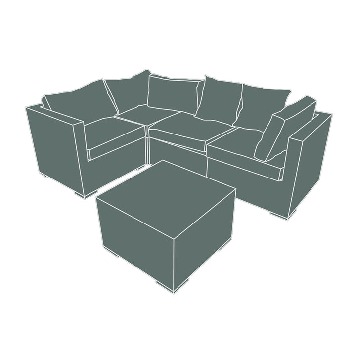 Garden Furniture Corner Sofa Set Cover. Height 82cm x Width 76cm x Length 260cm