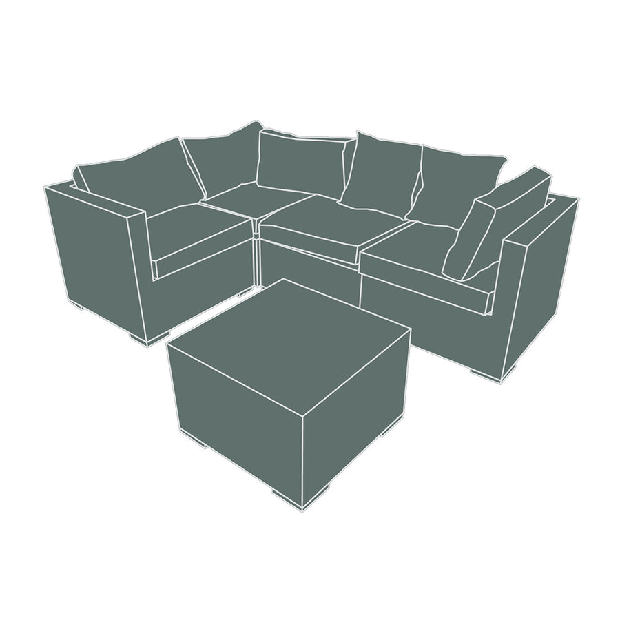 Garden Furniture Corner Sofa Set Cover. Height 82cm x Width 76cm x Length 260cm
