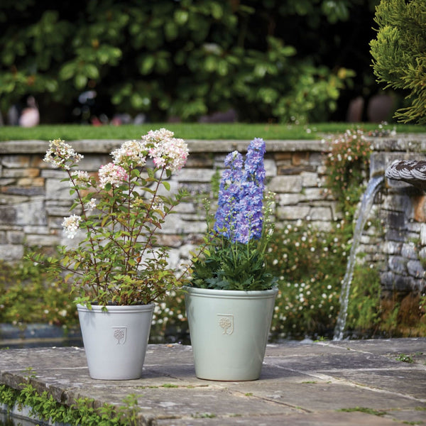RHS glazed plant pots