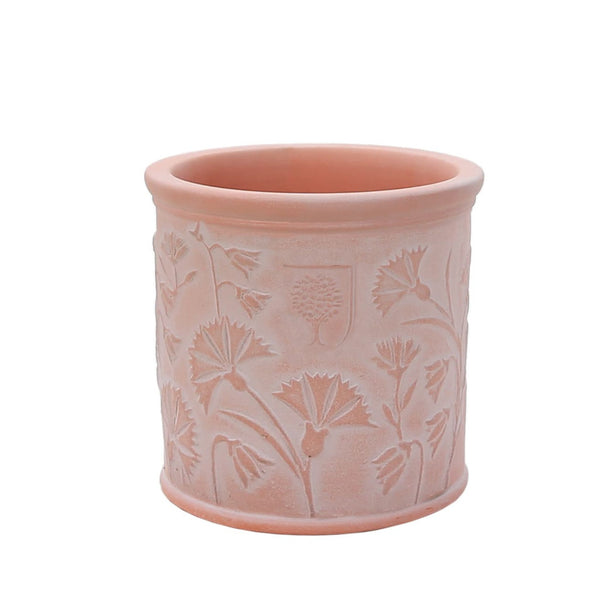 RHS round floral terracotta planter
