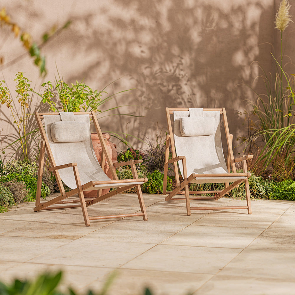 Repton Wooden Deck Chairs Set Two