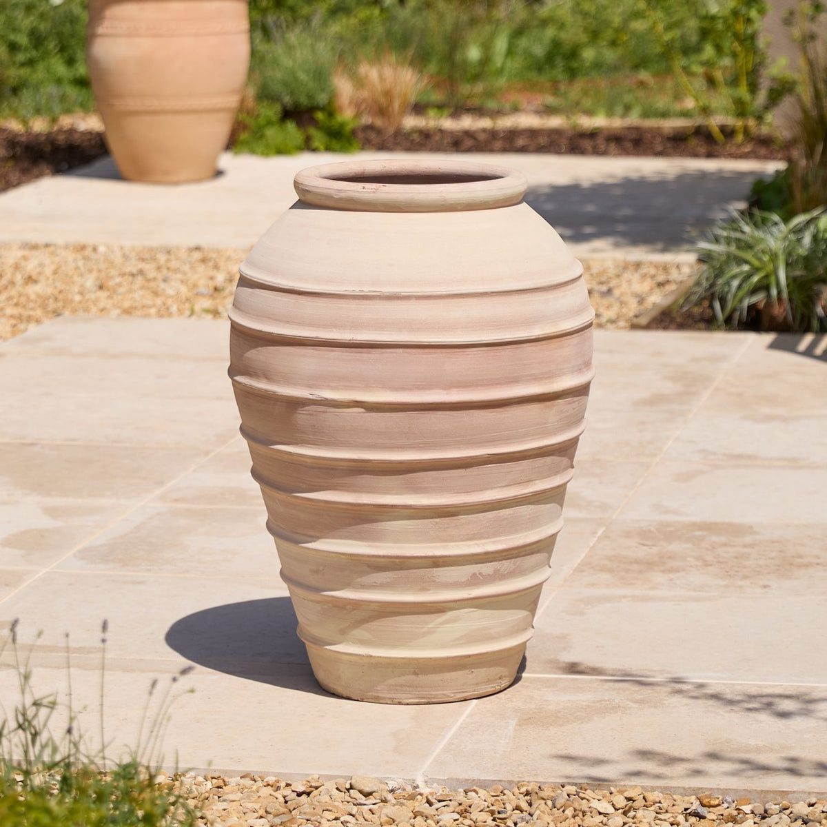 Rhea Ribbed Terracotta Urn Planter