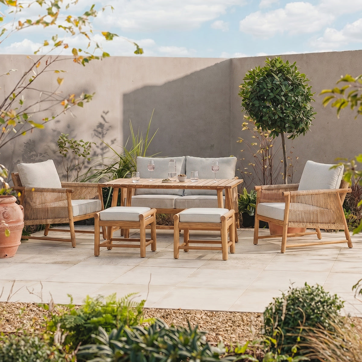 All weather Wicker Casual Dining Set 6 Seater