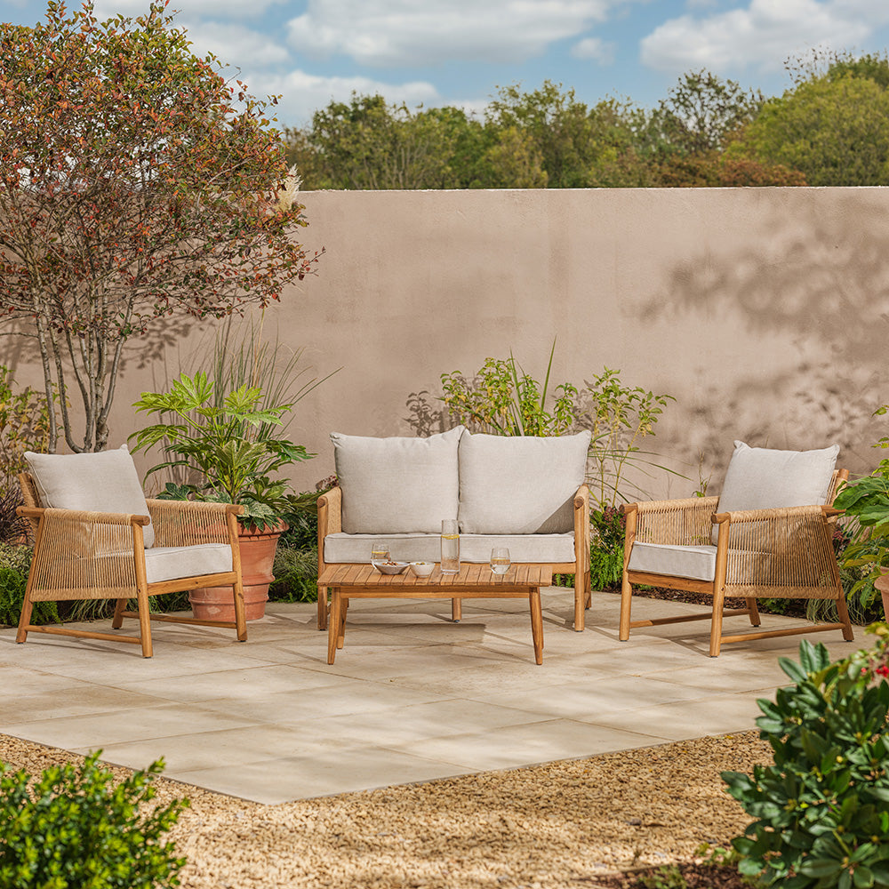 All weather Wicker Garden Lounge Set 4 Seater