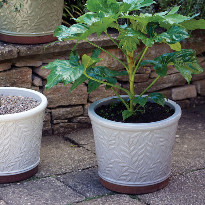 glazed planter william morris design