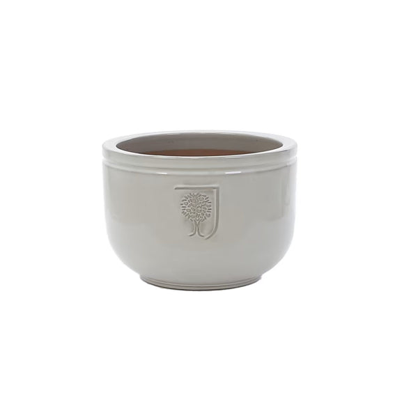 RHS low bowl planter white