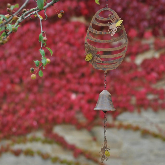 Bee and Hive Bell Garden Hanging Wind Chime Mobile