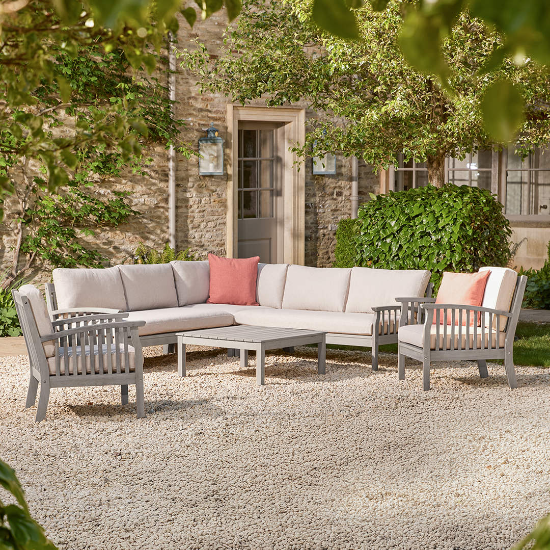 Repton Seater Corner Set With Armchairs Wooden Garden