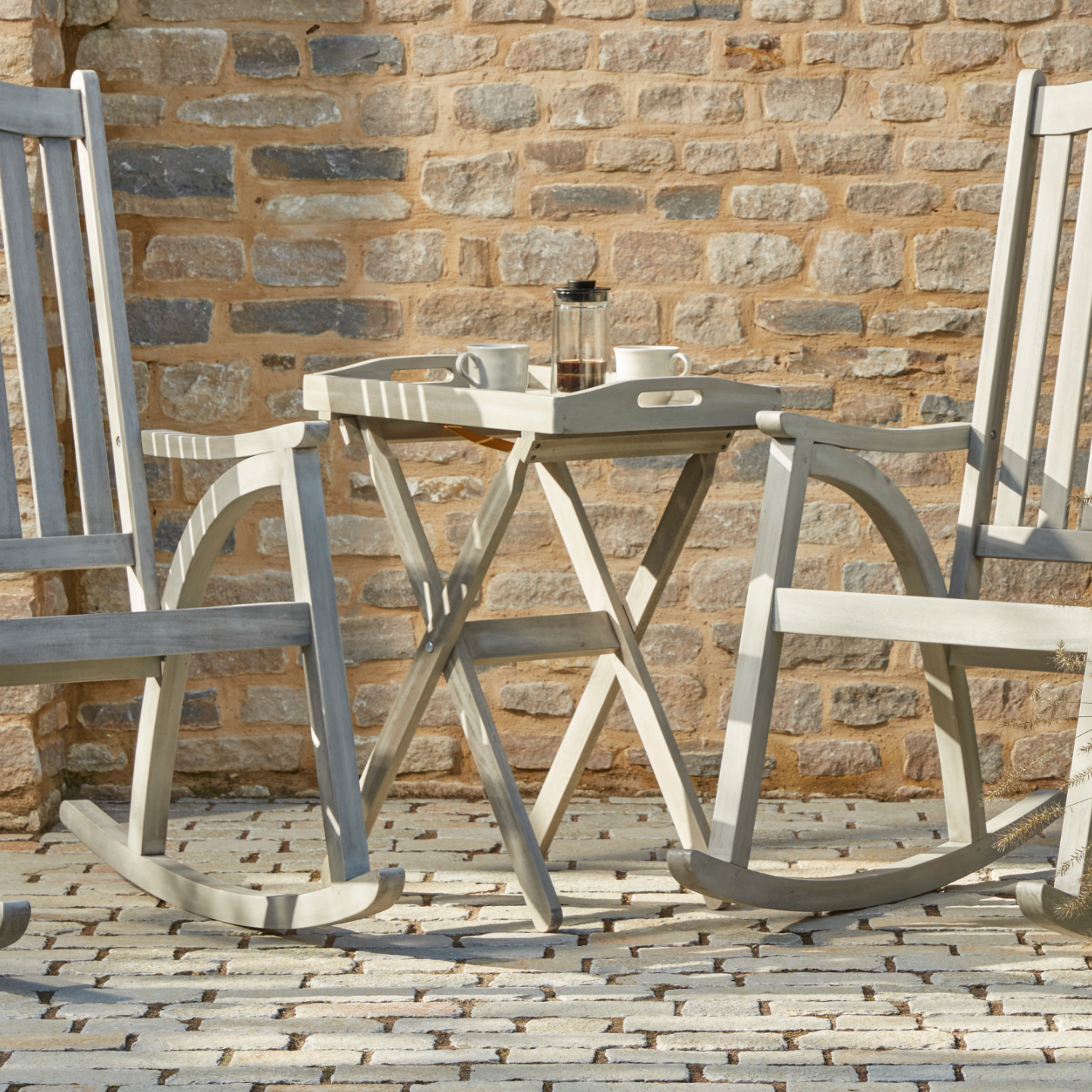 Classic Wooden Serving Tray Stand