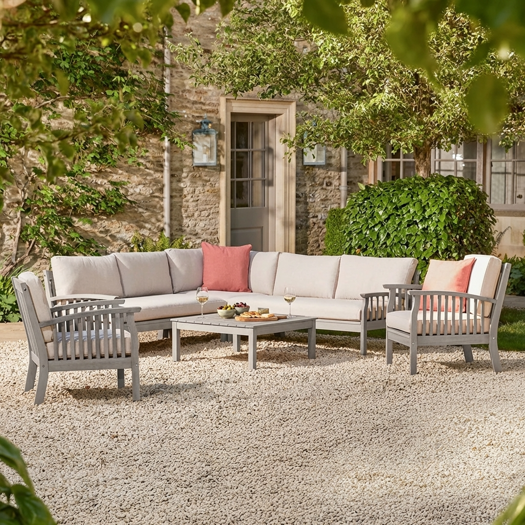 Repton Wooden Corner Set Armchairs 7 Seater