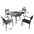 black modern round garden dining table