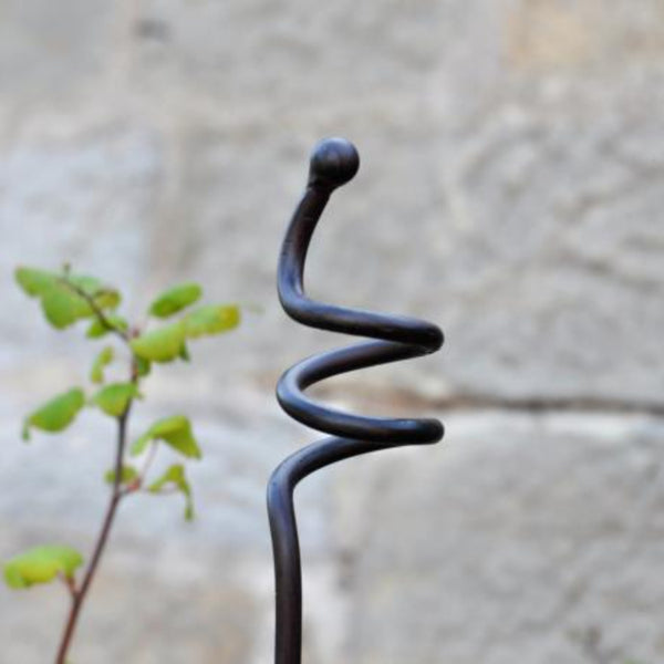 Double Corkscrew Metal Plant Support - 5ft (155cm) available at gardenesque
