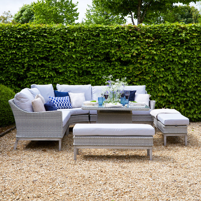 Grey Rattan Corner Sofa Garden Furniture Set - Paxton at Gardenesque