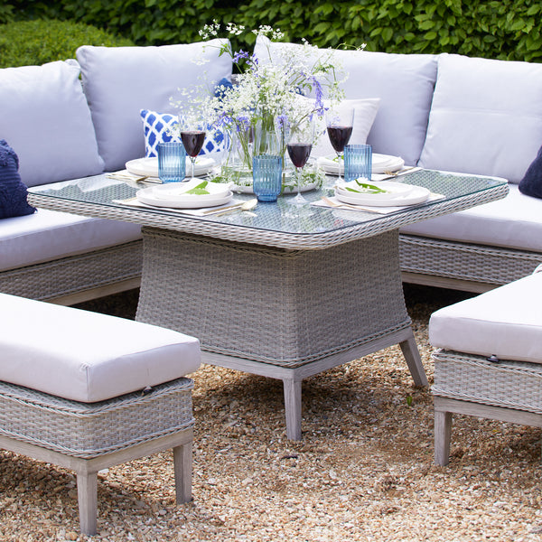 Grey Rattan Corner Sofa Garden Furniture Set - Paxton at Gardenesque