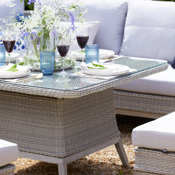 Grey Rattan Corner Sofa Garden Furniture Set - Paxton at Gardenesque