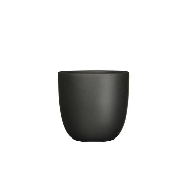17cm black indoor ceramic plant pot