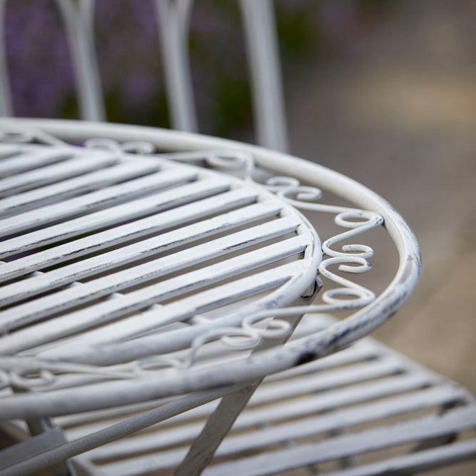 2 Seater Grey Metal Garden Bistro Set at Gardenesque