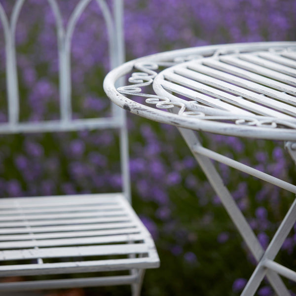 2 Seater Grey Metal Garden Bistro Set at Gardenesque