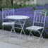 2 Seater Grey Metal Garden Bistro Set at Gardenesque