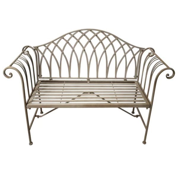 2 Seater Metal Garden Bench - Sand