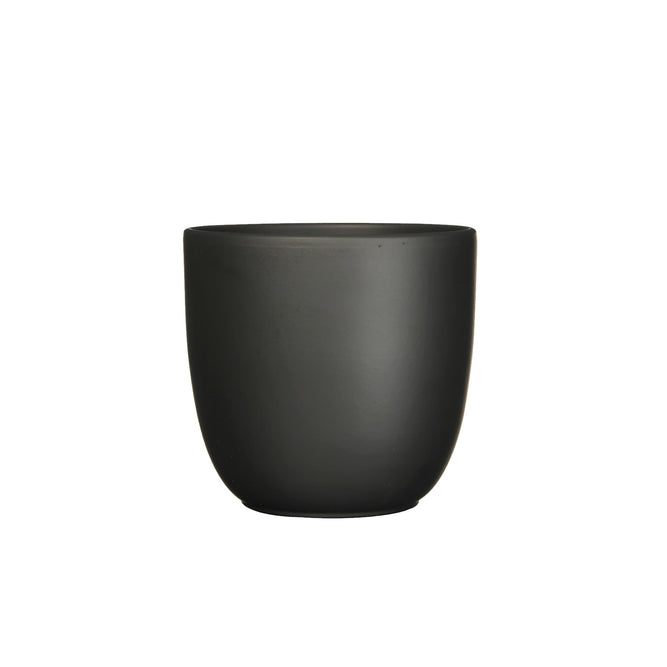 22cm black indoor ceramic plant pot