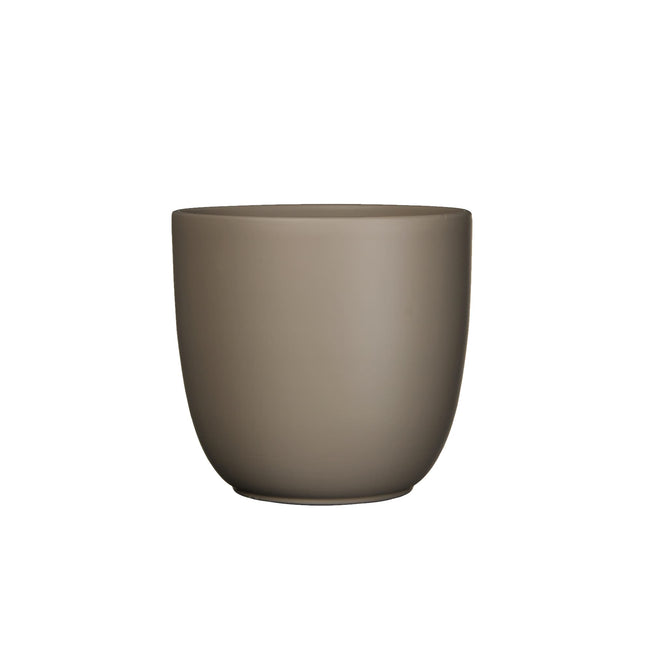 22cm taupe indoor ceramic plant pot