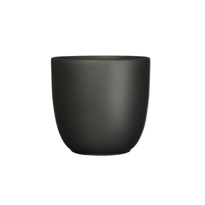 25cm black indoor ceramic plant pot