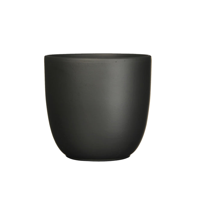 28cm black indoor ceramic plant pot