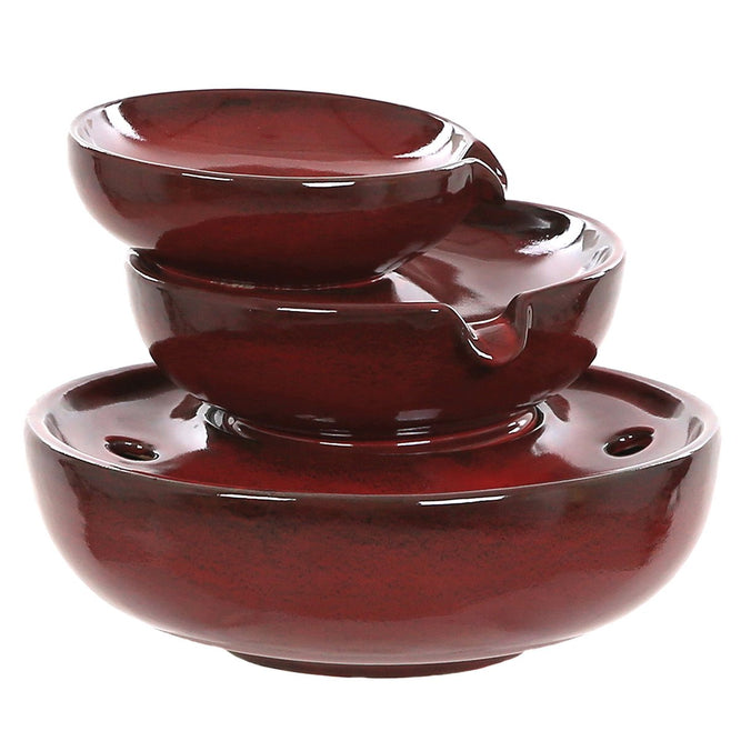 Premium Ceramic 3 Tier Water Feature with LED Light - Gardenesque