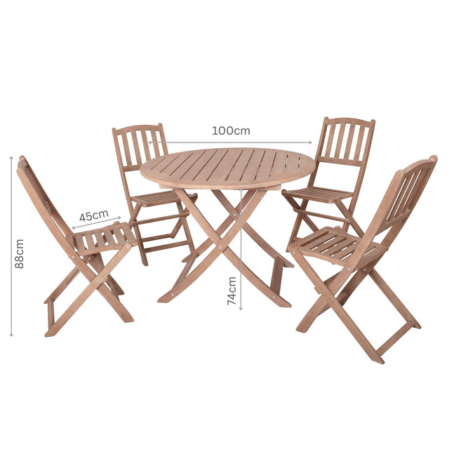 4 seater wooden garden table and chairs set