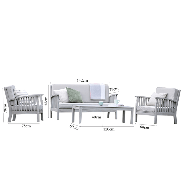 Repton Lounge Wooden Garden Furniture Set Gardenesque