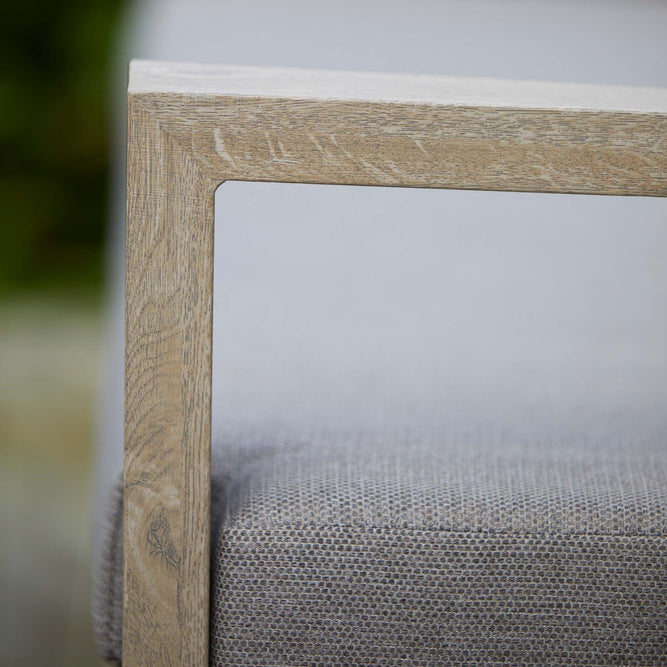 6 Seater Garden Corner Sofa with Height Adjustable Dining Table - Wood Effect Aluminium - Sherwood